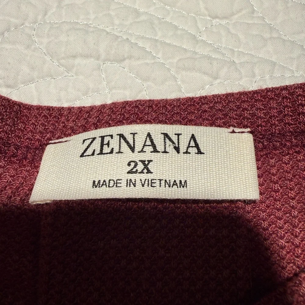 Zenana Outfitters Ribbed Tunic Sweater - Merlot - Picture 2 of 2